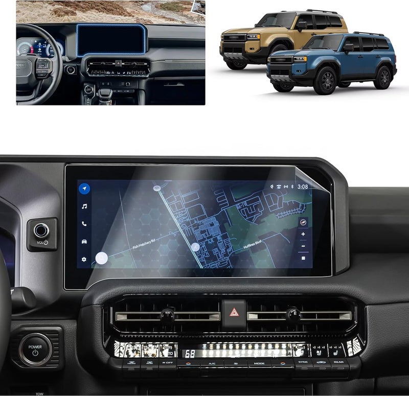 BSTW for 2025 Toyota Land Cruiser Screen Protector for 2024 2025 Land Cruiser First Edition 12.3-in Touchscreen SUV Accessories Bubble Free Soft Nano Protective Film 2PCS - Image 1